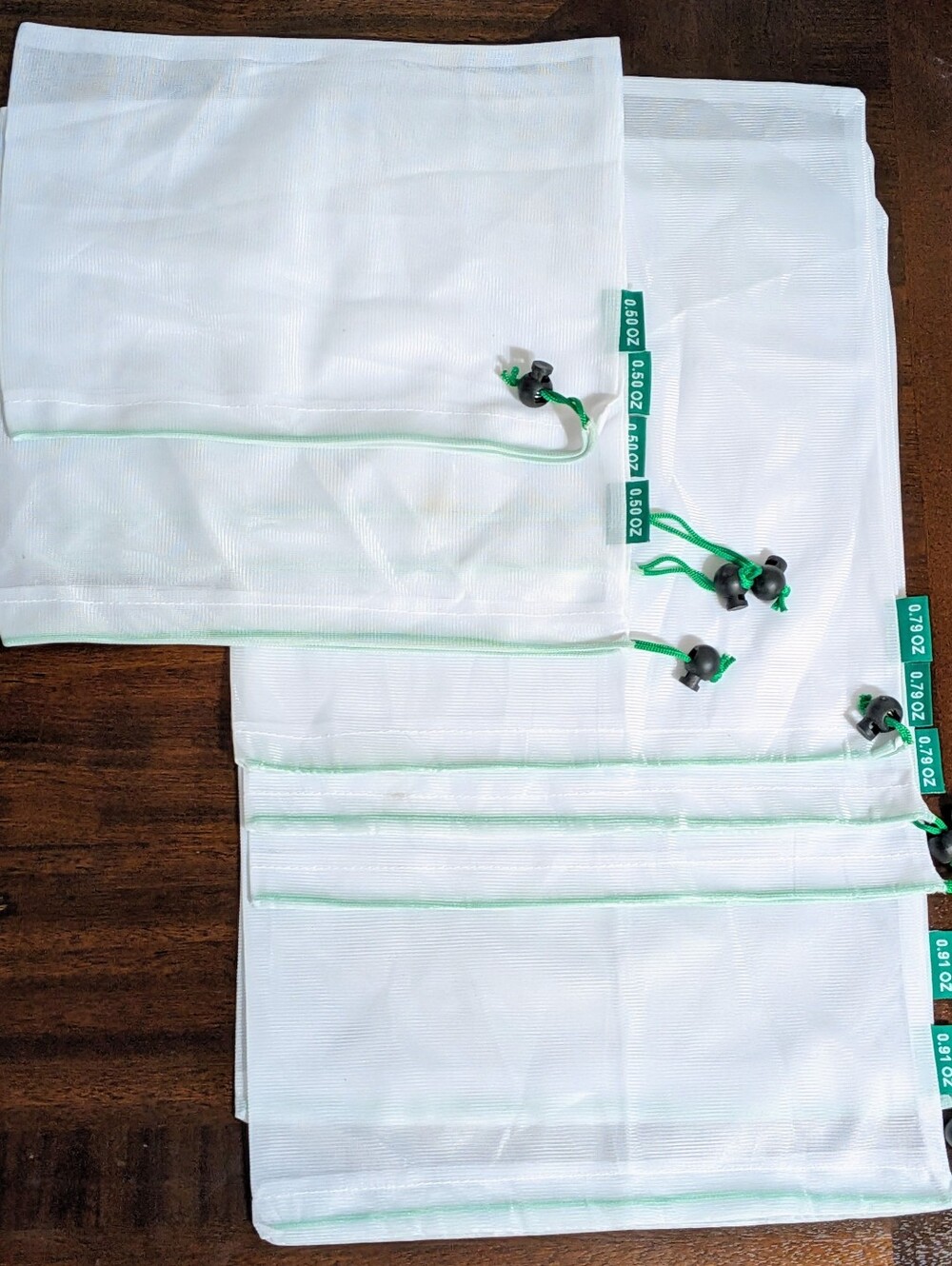 Reusable Mesh Produce Bags Set of 9, Eco-Friendly Chemical-Free, 2 Lg 3 Med 4 Sm